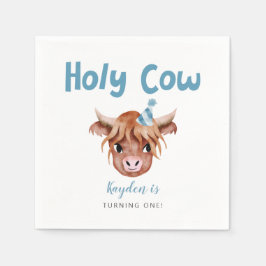 Heliga Cow Highland Cow Boys Birthday Pappersservett