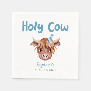 Heliga Cow Highland Cow Boys Birthday Pappersservett