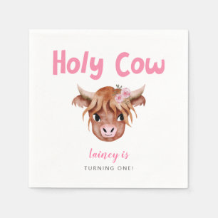 Heliga Cow Highland Cow Girls Birthday Pappersservett