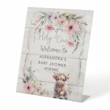 Heliga Cow Highland Flowers Cute Adsible Flicka