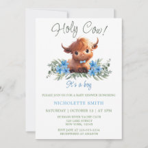 HELIGA COW HIGHLAND MODERN BLUE BABY SHOWER