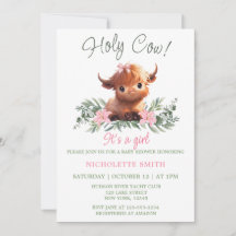 HELIGA COW HIGHLAND MODERN ROSA BABY SHOWER