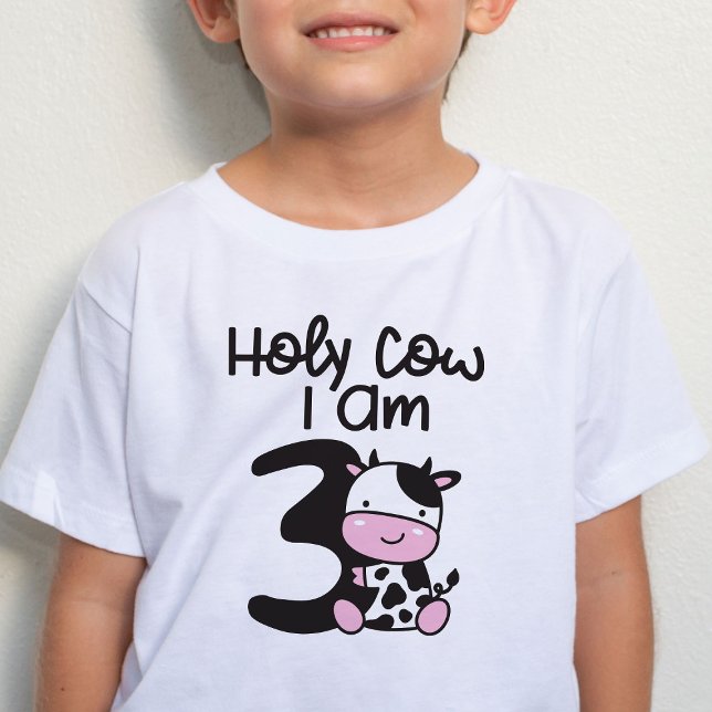 Heliga Cow I är 3 Boy Birthday T-Shirt (Skapare uppladdad)
