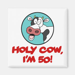 Heliga Cow I är 50 Cow Tecknad Magnet