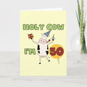 Heliga Cow I är 50 födelsedagsskjortor och gåvor Kort