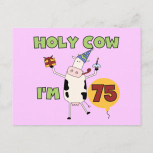 Heliga Cow I är 75 T-shirts och gåvor på födelseda Vykort