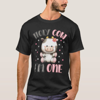 Heliga Cow I är ett cute-husdjur 1:a födelsedagen  T Shirt