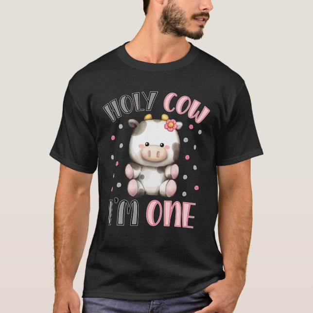 Heliga Cow I är ett cute-husdjur 1:a födelsedagen  T Shirt (Framsida)