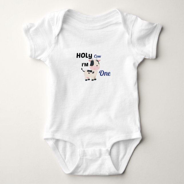 Heliga Cow I är ett, Farm baby Birthday Gift T Shirt (Framsida)