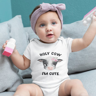 Heliga Cow jag är Cute Girl Baby Bodykostym T Shirt