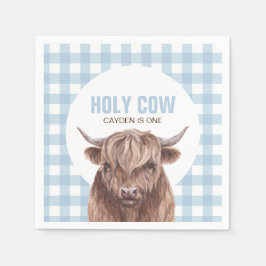 Heliga Cow Jag är en blå födelsedag Papper Tallrik Pappersservett