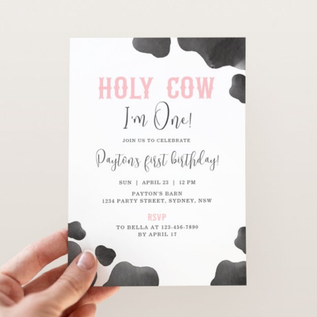Heliga Cow Jag är en flicka på födelsedagen Cowgir Inbjudningar (Skapare uppladdad)