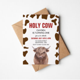 Heliga Cow jag är en rödpapp på födelsedagen Inbjudningar