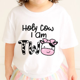 Heliga Cow jag är två flickor på andra födelsedage T Shirt