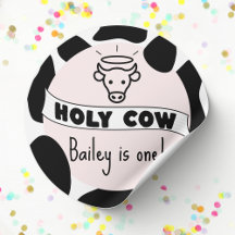 Heliga Cow Kid Födelsedagsfest Cow Skriv ut nuet i
