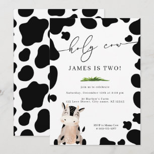 Heliga Cow Land Farm Boy's Birthday Inbjudningar