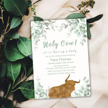 Heliga Cow Minimalist Boho Greenery Baby Shower