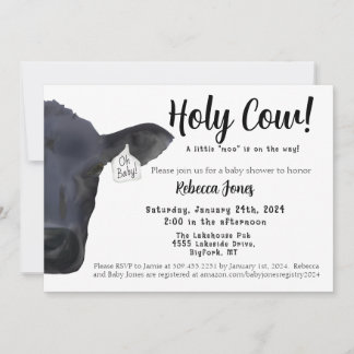 Heliga Cow! Oh Baby Shower-inbjudan - Ranch-grupp Inbjudningar