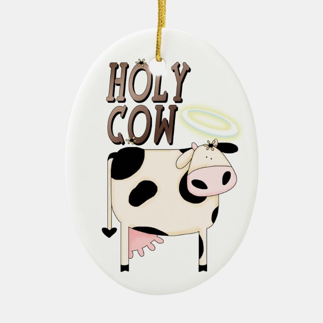Heliga Cow-ornament Julgransprydnad Keramik (Framsidan)