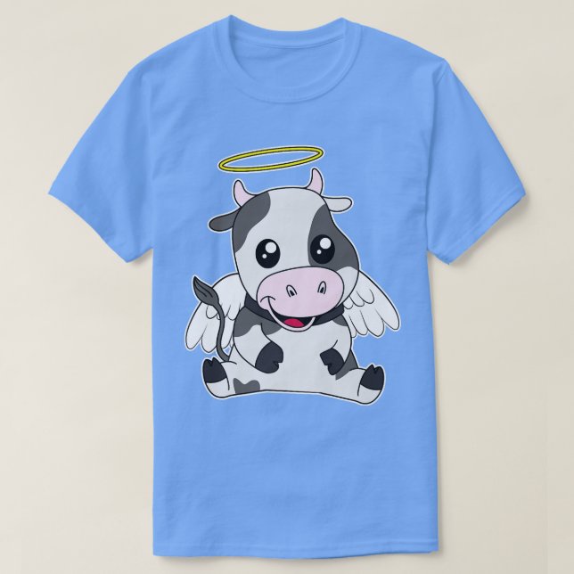 Heliga Cow Pun Cute Manga Kawaii Cattle Heaven Far T Shirt (Design framsida)