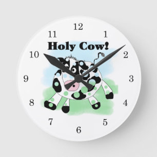Heliga Cow Rund Klocka