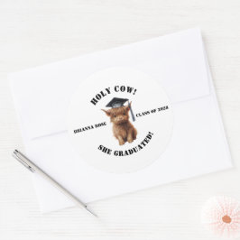 Heliga Cow! Studenten Stickers Runt Klistermärke