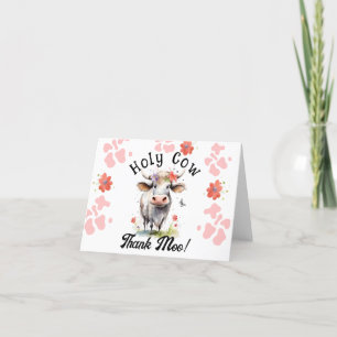 Heliga Cow Tack Birthday Kort