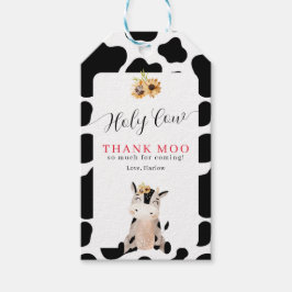 Heliga Cow Tack Moo Solros Birthday Presentetikett