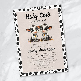Heliga Cow Twillingars Baby Shower Inbjudningar