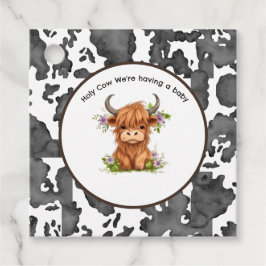 Heliga Cow Vi har en Baby Gåvor Etiketter