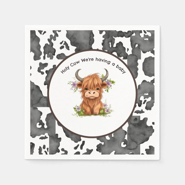 Heliga Cow Vi har en Baby Pappersservett (Framsidan)