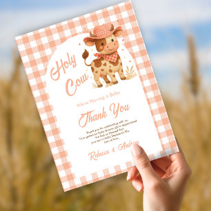 Heliga Cow.. Vi har en Baby Rustic Peach-plan. Tack Kort