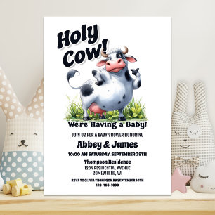 Heliga Cow Vi har en babyskö Inbjudningar