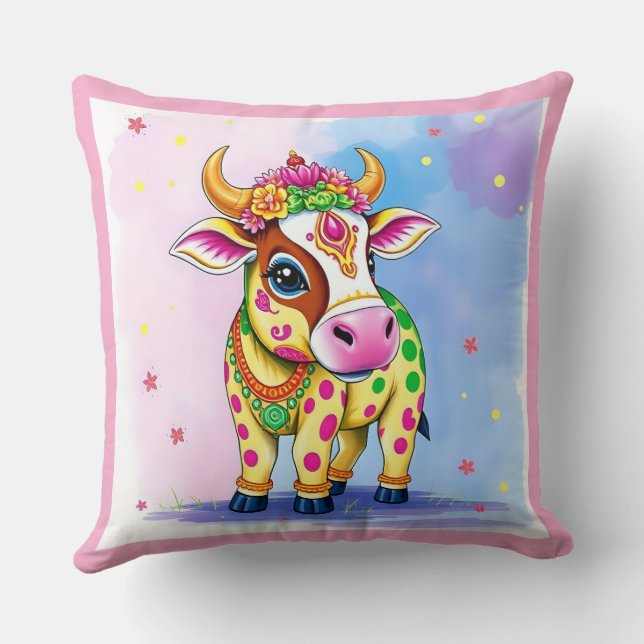 Heliga Cows in Diwali Disguise Kudde (Baksida)