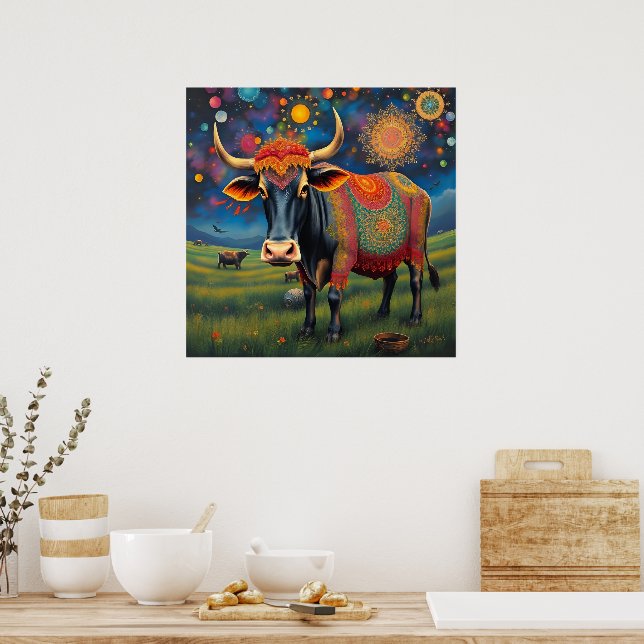 Heliga Cows in Diwali Disguise Poster (Kök)