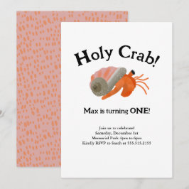 Heliga Crab Hermit Crab Birthday-inbjudan Inbjudningar