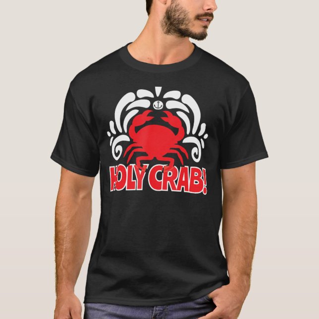 Heliga Crab Kung Crab Seafood T Shirt (Framsida)