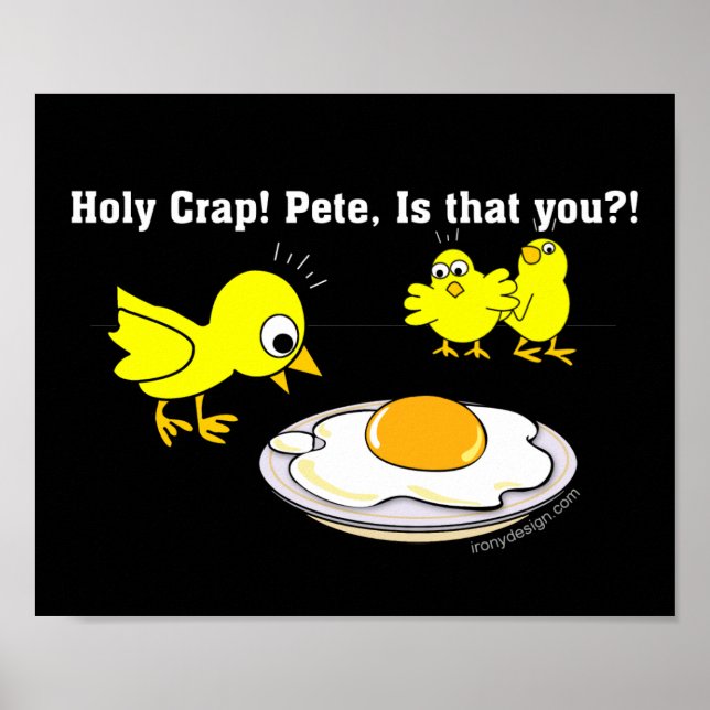 Heliga Crap! Pete. Funny Eggs Poster (Framsidan)