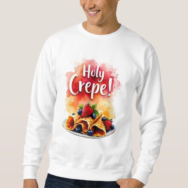 Heliga Crepe! - Funny Berry Print Design for Berry Lång Ärmad Tröja (Framsida)