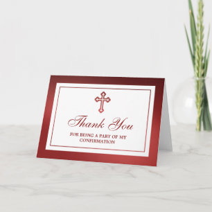 Heliga eller bekräftelse av metallisk röd Kor Tack Kort