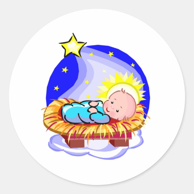 Heliga Emmanuel Runt Klistermärke (Framsida)