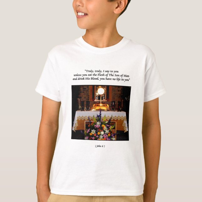 Heliga Eucharist Heliga Communion T-shirt (Framsida)