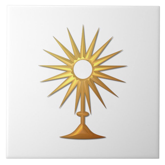 Heliga Eucharist i guldmonstrance Kakelplatta (Framsidan)