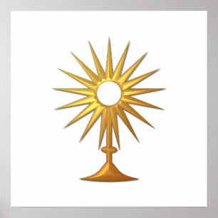 Heliga Eucharist i guldmonstrance Poster
