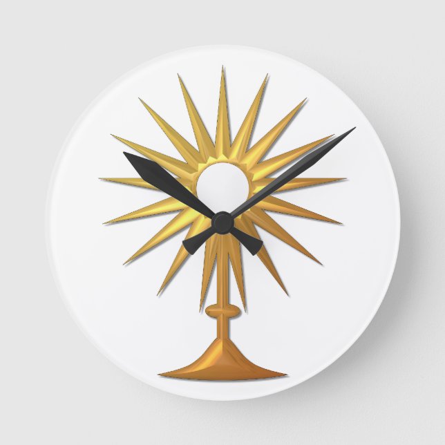Heliga Eucharist i guldmonstrance Rund Klocka (Framsida)