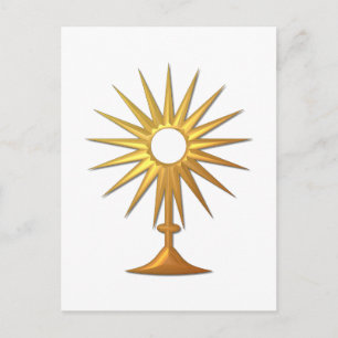 Heliga Eucharist i guldmonstrance Vykort