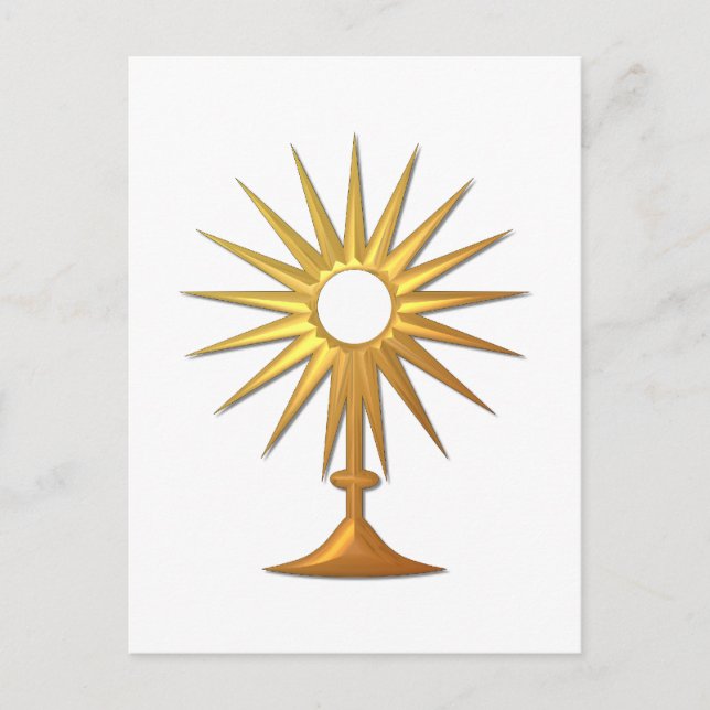 Heliga Eucharist i guldmonstrance Vykort (Framsida)