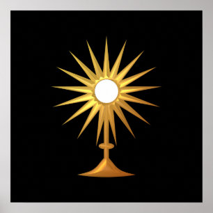 Heliga Eukarist i guldmonstrance Poster