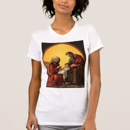 Heliga Familj Baby Jesus Mary och Joseph Women's T T Shirt