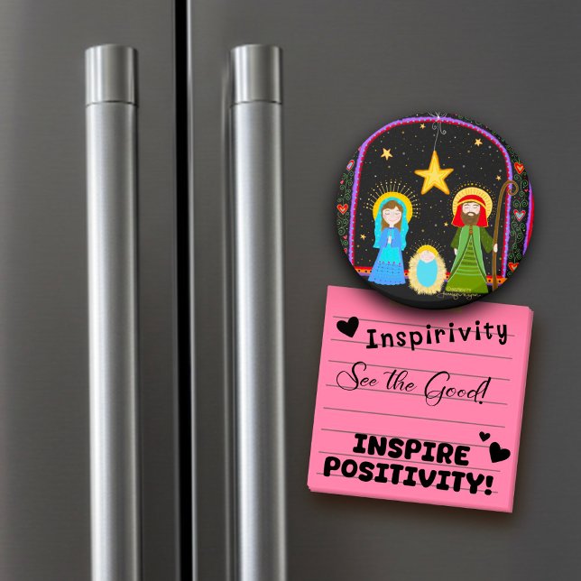 Heliga Familj Whimsitive Festive Jesus Inspiritivi Magnet (Skapare uppladdad)